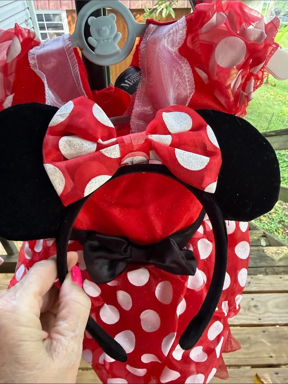 New Minnie Mouse layered Costume Girls 3T-4T Minnie Mouse ears too!
